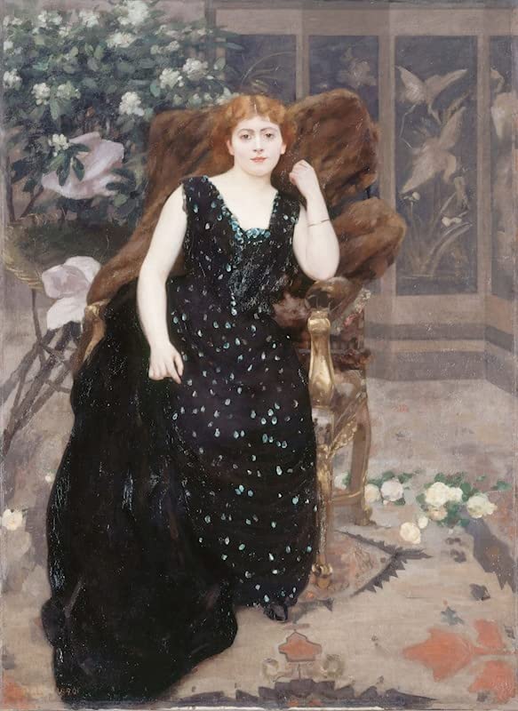 Tableaux toile portrait de Jane Hading par Alfred Roll impression 60x90cm