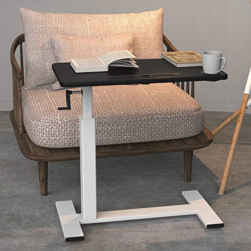 Balee Overbed Bedside Table Desk Crank Adjustable Height Laptop Computer Heavy-Duty Desk Multi-Purpose Portable Rolling Cafe Table