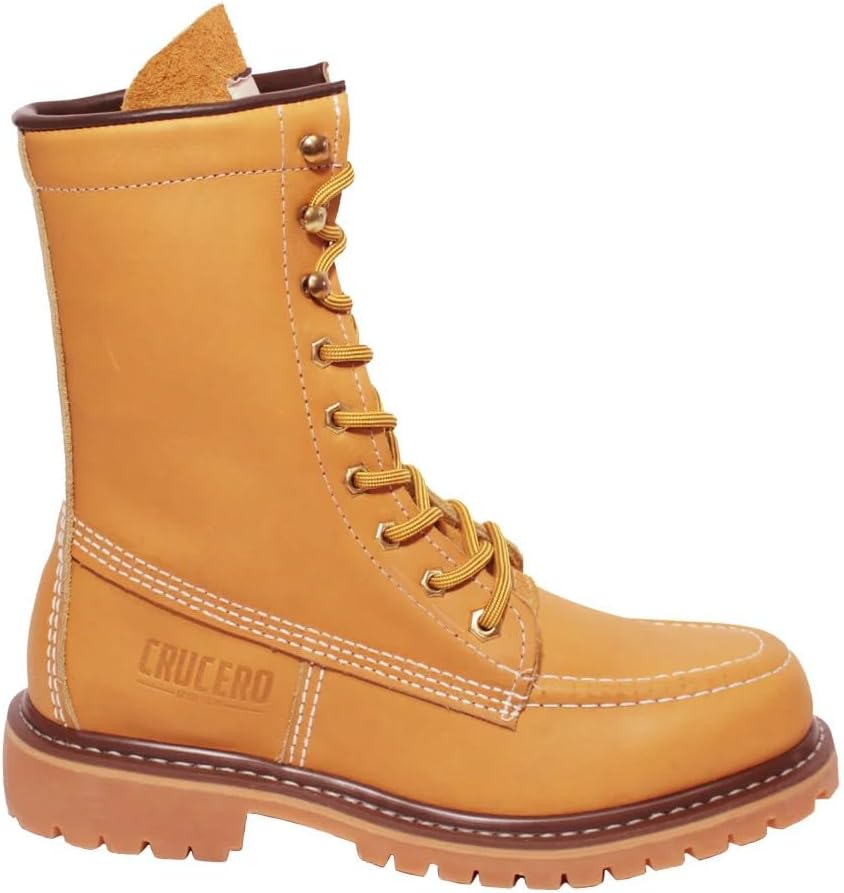 Men’s 360° Welted Leather Work Boot Brown Acrylonitrile Sole Oil and Slip Resistant Tread Durable Lace Up Ankle Safety Work Boot Long Shift Comfort Industrial Construction Warehouse Shop