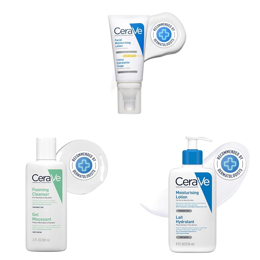 CeraVe AM Moisturizer, Foaming Cleanser 88ml, Lotion 236ml-image-30