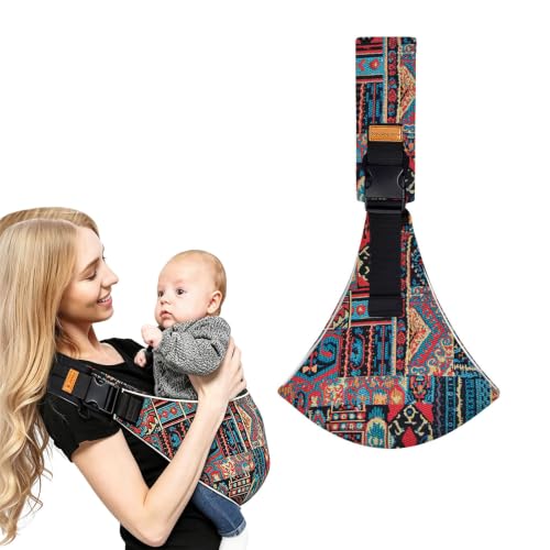 Image of Baby Carrier for 6 Months to 36 Months Baby, Adjustable Front Facing Baby Carrier, Ergonomic Support for Daily Walks and Travel, Comfortable Baby Sling Carrier (Colorful)
