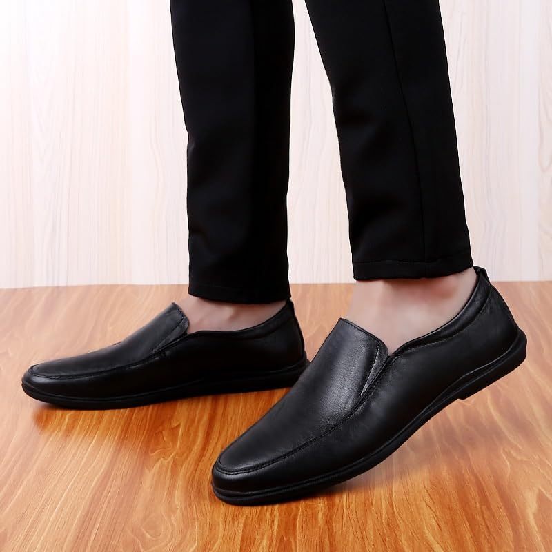 Men's Loafers Solid Color Round Toe Vegan Leather Loafer Shoes Comfortable Anti-Slip Lightweight Fashion Slip-ons2