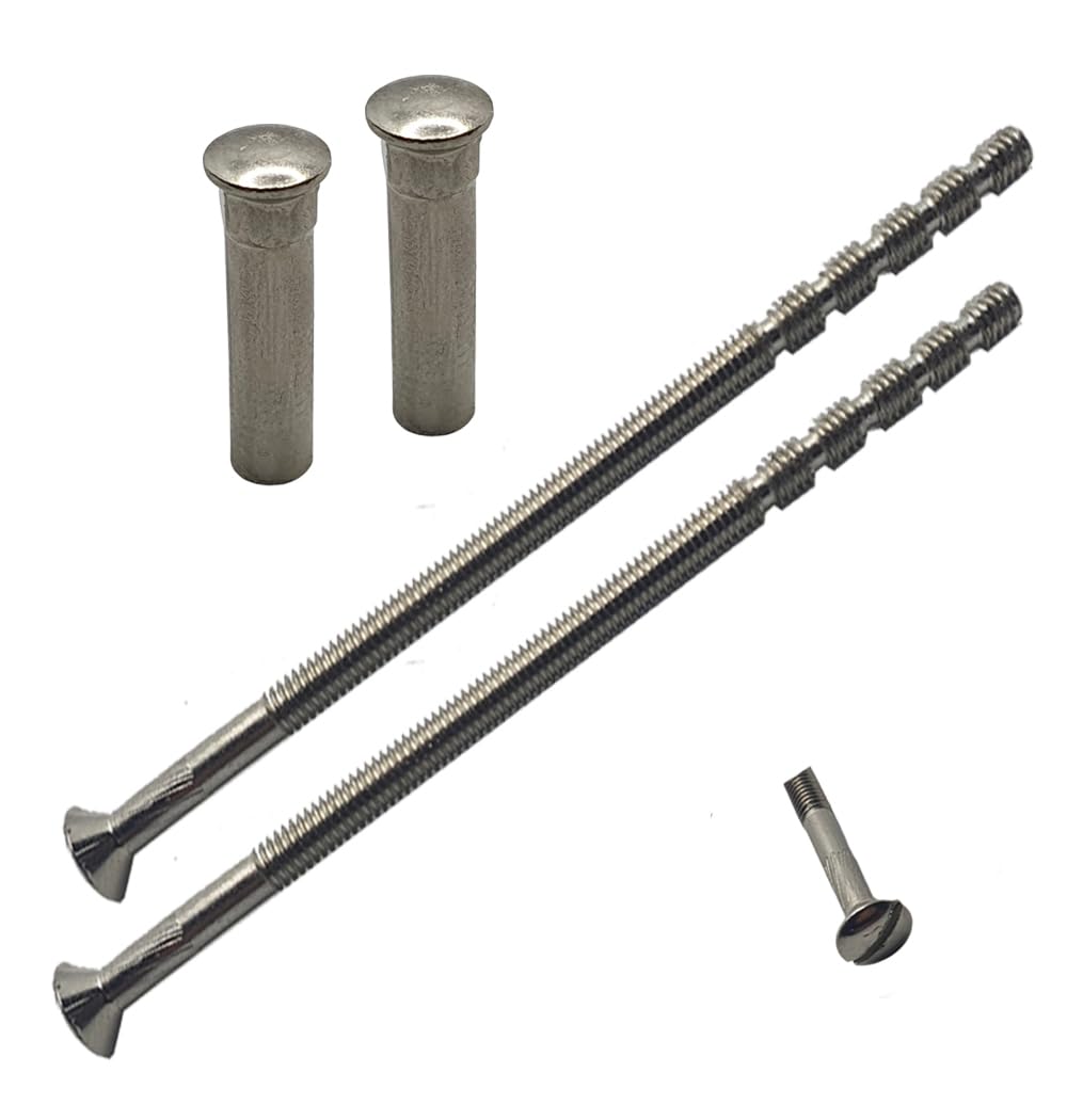 M4 x 90mm Chrome Door Handle SLOTTED-Screws with Chrome Security Bolt Carriage Sleeve Male to Female Connecting Screws for Door Han-dle