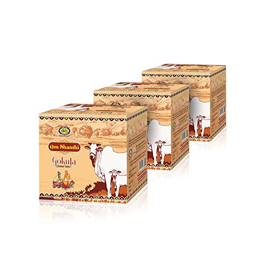 Image of Cycle Pure Om Shanthi Gobar ke Uple (Pack of 3, 8 Pieces per Pack) | Gokula Gobar Upla - 300 GM | Upla Cow Dung for Pooja | Kanda Gobar for Havan, Puja Rituals | 100% Desi Cow Dung