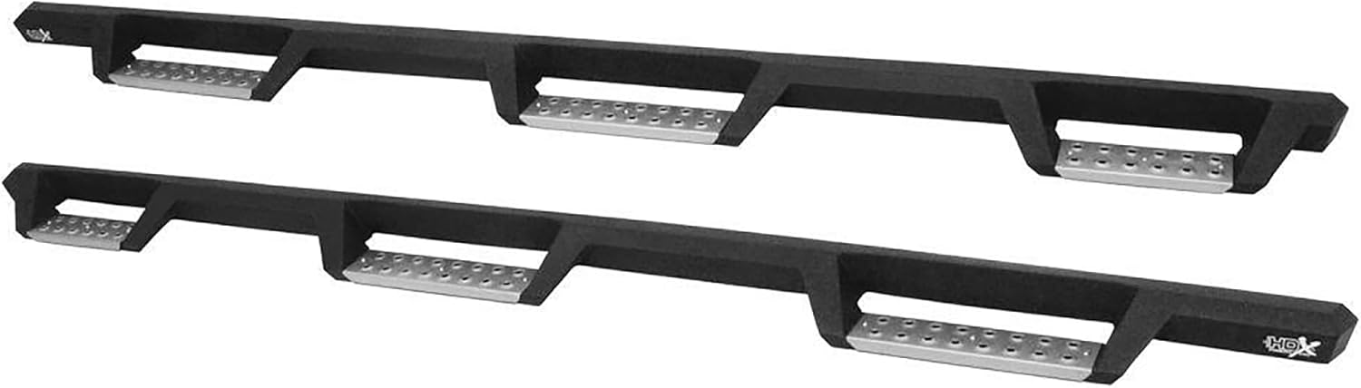Westin 56-5343352 HDX Stainless Drop Wheel to Wheel Nerf Bars fits 2010-2018 Ram 2500 3500 Crew Cab 8' Bed (Exc Dually) Textured Black Pair