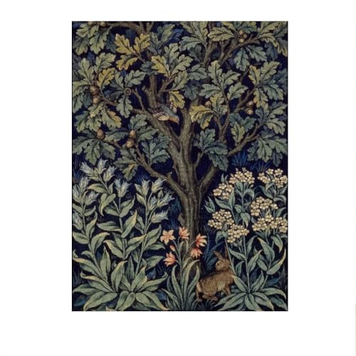 Affiches William Morris toile plante et animal 40x60cm pour décoration salon