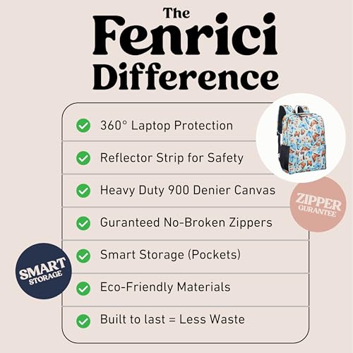 Image of Fenrici Butterfly Backpack for Girls, Teens, Girls' Backpack for School, Kids' Bookbags with Padded Laptop Compartment, Butterfly, Monarch Green, 17 Inch