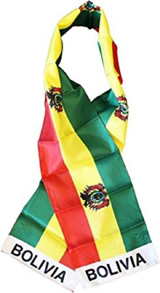 K's Novelties Set of 6 Bolivia Bolivian Country Lightweight Flag Printed Knitted Style Scarf 8"x60"