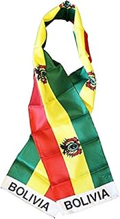 K's Novelties Bolivia Bolivian Country Lightweight Flag Printed Knitted Style Scarf 8"x60"