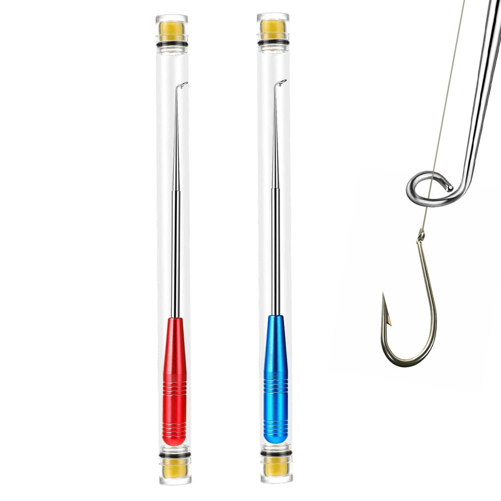 2 Pcs Fishing Hook Remover Tool Set, Stainless Steel Fish Hook Extractor Quick & Safe Hook Detacher with Non-Slip Handle Magnetic Bottom Compact Storage Tubes Ideal for Freshwater & Saltwater Fishing