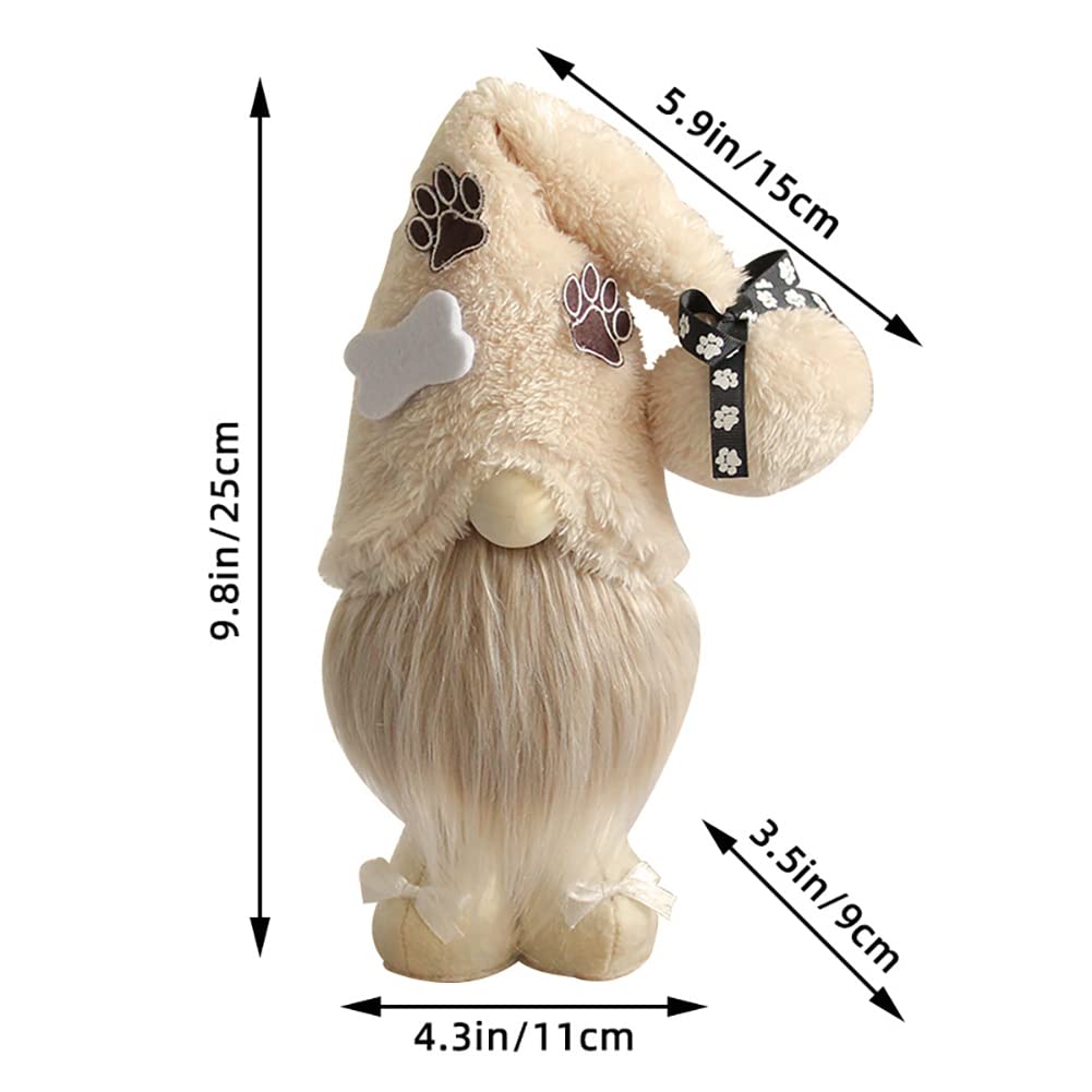 Eforcase 2PCS Dog Gnomes Puppy Dolls Couple Summer Plush Farmhouse Beach Ornaments Figurines Table Decor Gifts Figurines for Kitchen Tiered Tray Decor