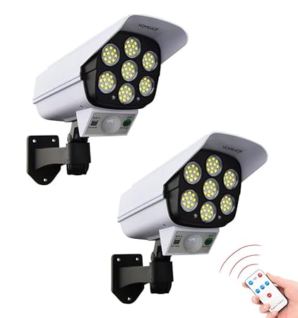 Homehop Solar Motion Sensor Light for Home 77 LED Security Camera Shaped Rotatable Wall Lamp Outdoor, Waterproof for Garden, Balcony, and Patio (ABS, Pack of 2)