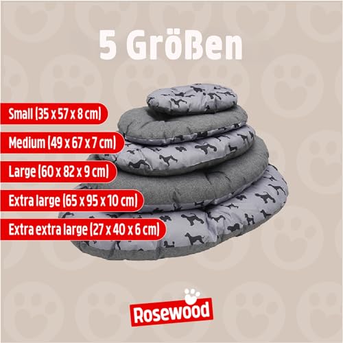 Rosewood All Seasons Ovale Hundematratze XL 95 cm – Täglicher Gebrauch – Maschinenwaschbarer Komfort – Pflegeleicht – Bequem und Stabil – Extra Großer Liegebereich – Vielseitig Einsetzbar