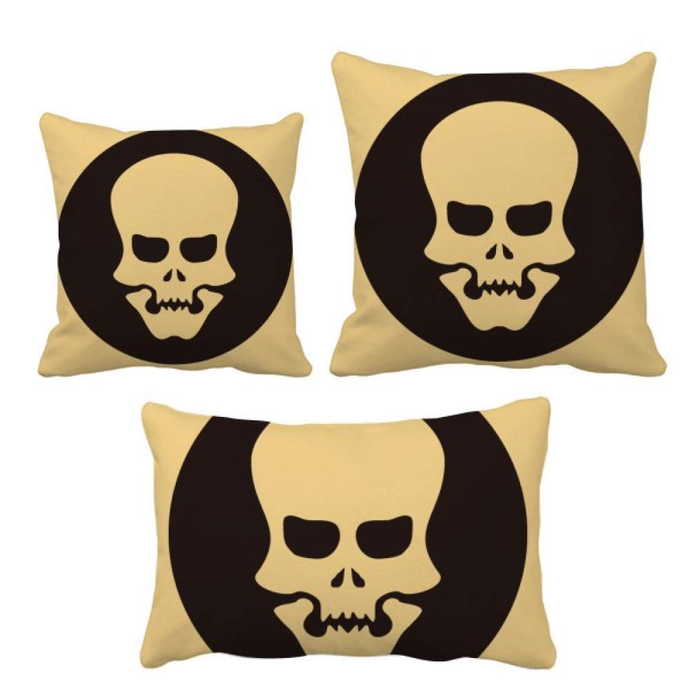 Housse de coussin tête de mort creuse en textile robuste pour Halloween