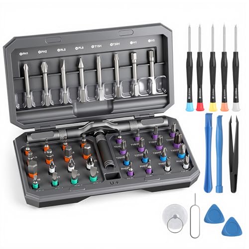 YUSHIHU Cacciavite magnetico, set di cacciaviti a cricchetto multi bit con custodia, kit di riparazione portatile per mobili, computer, orologi, biciclette, orologi, ecc