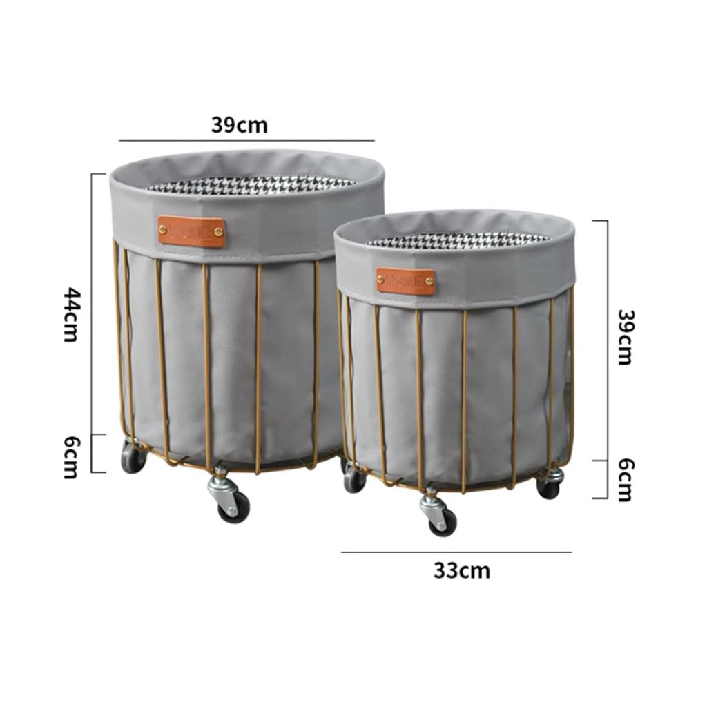 Kosz na Pranie Wasmand op wielen Goudkleurig metalen draadframe Wasmand Winkelwagen Ijzer Scandinavische vuile klerenmand Speelgoedorganizer voor kledingopslag en transport Pojemnik