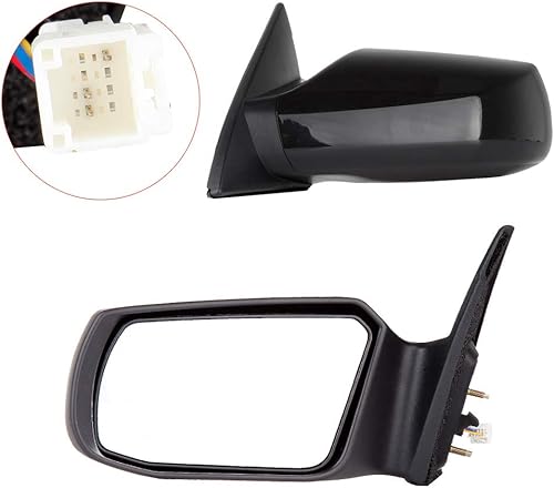 Miniatura 7 de OCPTY Espejo lateral izquierdo negro apto para Nissan Altima 2007-2012 espejo liso vidrio no plegable no calentado