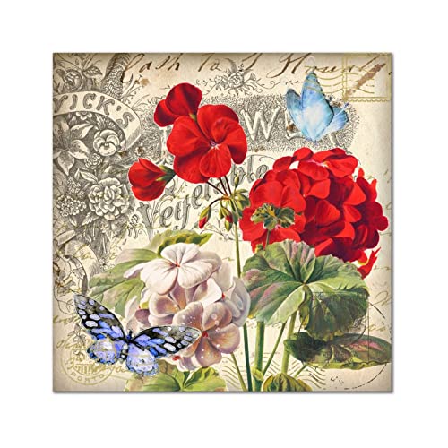 Déco murale bois papillon bleu marguerite pour mur vide