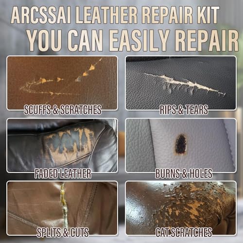 Neutral Color Leather Repair Kit for Furniture, Car Seats, Sofa, Jacket and Purse. PU Leather Repair Paint Gel. Repair Tears & Burn Holes. Provide Color Matching Guide & Super Easy Instructions