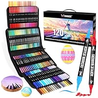 Pamaker 120 Farben Acrylstifte Set – Doppelseitige Spitzen, Multimarker für Steine, Holz, Stoff, Leinwand, Glas, Keramik in Stofftasche – Vielseitige Acrylfarben für Künstler & DIY Projekte