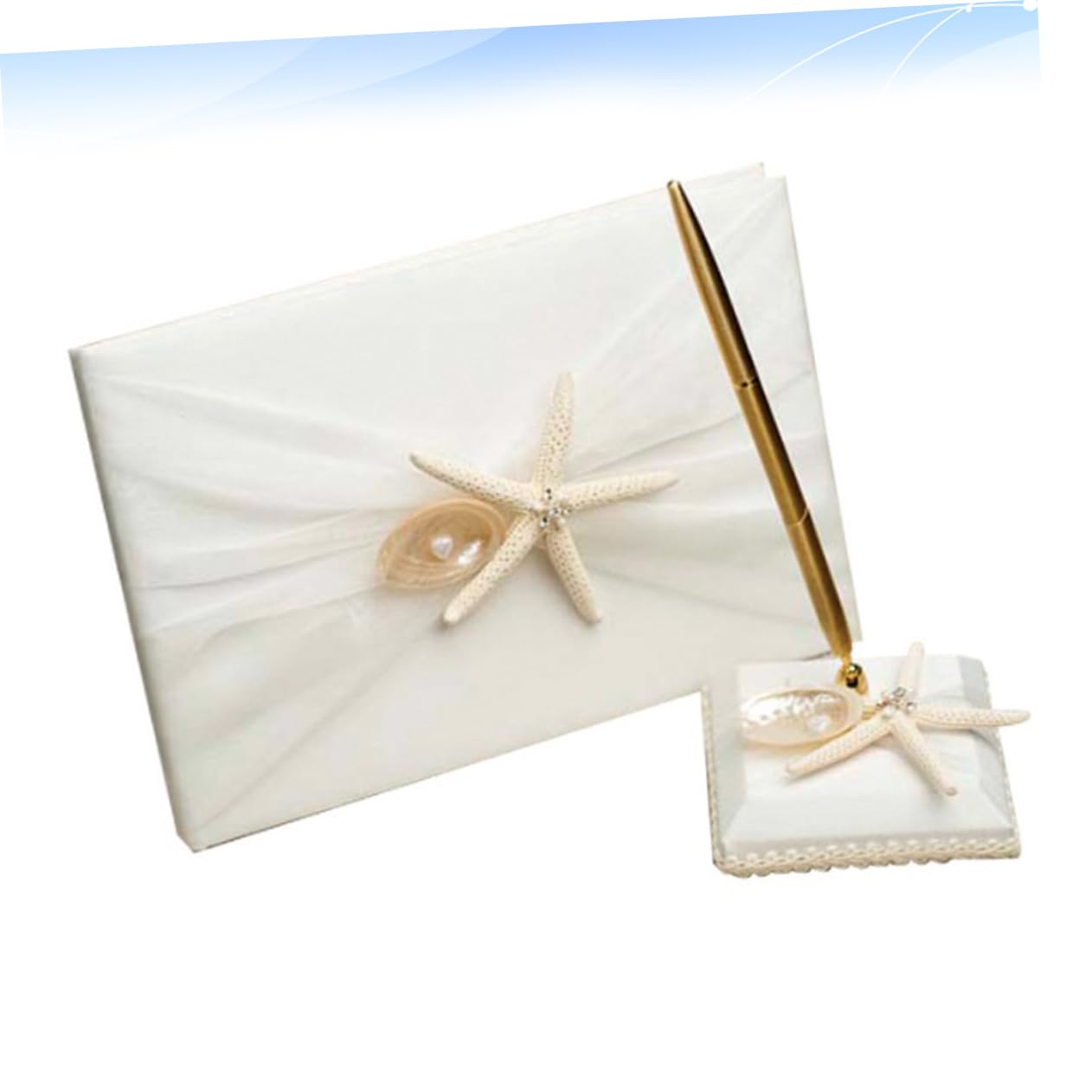 SHOWERORO Libro Degli Ospiti Per Matrimonio Stile Spiaggia Libro Delle Firme Con Penna E Portapenne Per Fidanzamento E Cerimonia Di Matrimonio