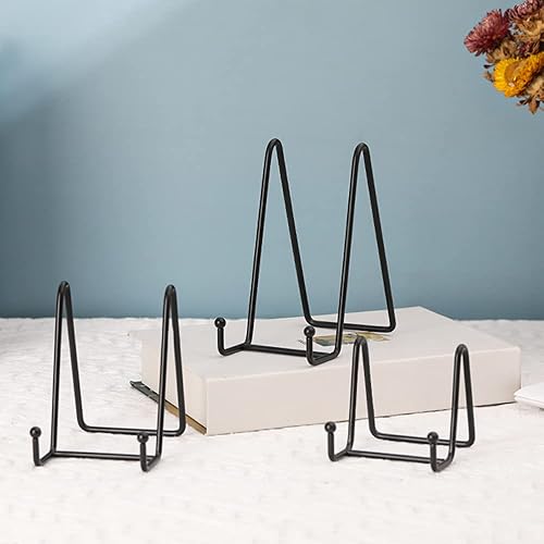 Miniatura 4 de Soportes de placa para exhibición, soporte de caballete de hierro, soporte de exhibición de marco de fotos para fotos, placa decorativa, plato, arte