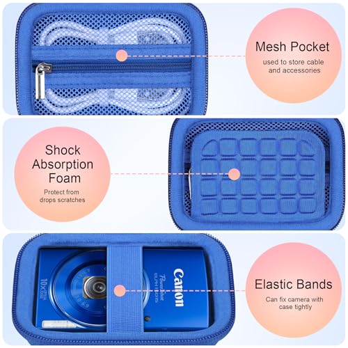 Funda para cámara Canon PowerShot ELPH 360 HS azul miniatura 3