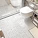 FunStick 30 Pack Peel and Stick Floor Tile Bathroom Flooring 12x12 In Thick Grey Floor Tiles Peel and Stick Waterproof Self Adhesive Terrazzo Vinyl Flooring Tiles for Kitchen Bedroom Laminate Flooring