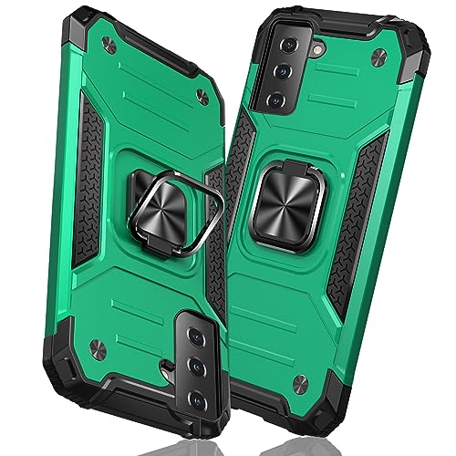 TMUJWS Samsung Galaxy S21 ケース リング 衝撃吸収 耐衝撃 TPU+PCバンパー 二重構造 米軍MIL規格 全面保護カバー 滑り防止 車載ホルダー対応 擦り傷防止 滑り止め 軽量 薄型 サムスン ギャラクシー S21 カバー 6.