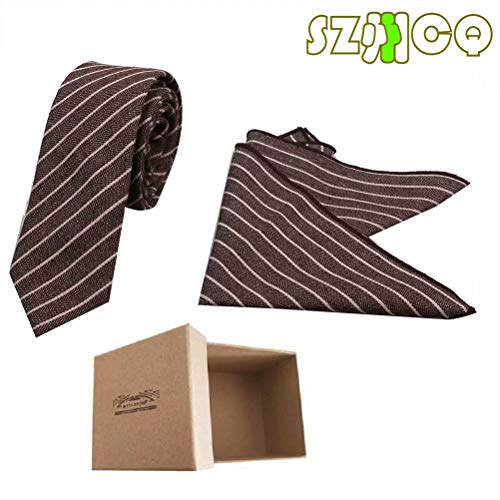 Set de corbata para hombre con pañuelo y caja de regalo miniatura 2