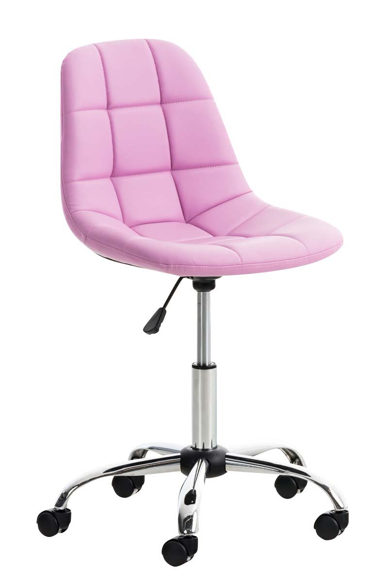 CLP Silla De Escritorio Emil En Simil Cuero & Base con Ruedas I Silla De Ordenador Altura Regulable & Giratoria, Color:Fucsia