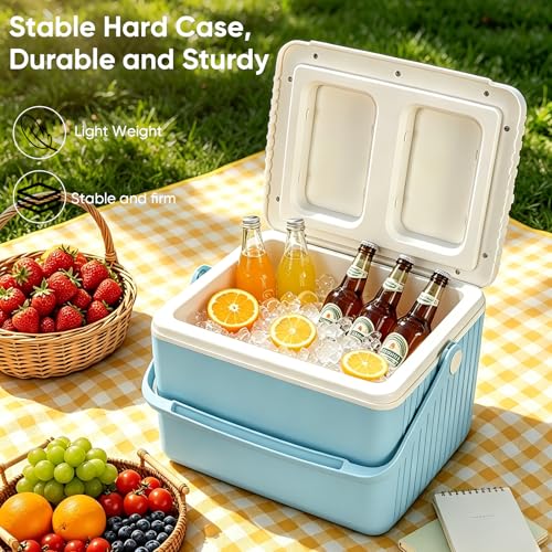 Image of 6Qt 13Qt 19Qt Northroad Camping Coolers,Stylish Macaron Color Durable Hard Cooler,Portable Insulated Ice Chest with 24 /48 Hour Ice Retention,Multi- Size for Camping,Picnic,Beach,Travel
