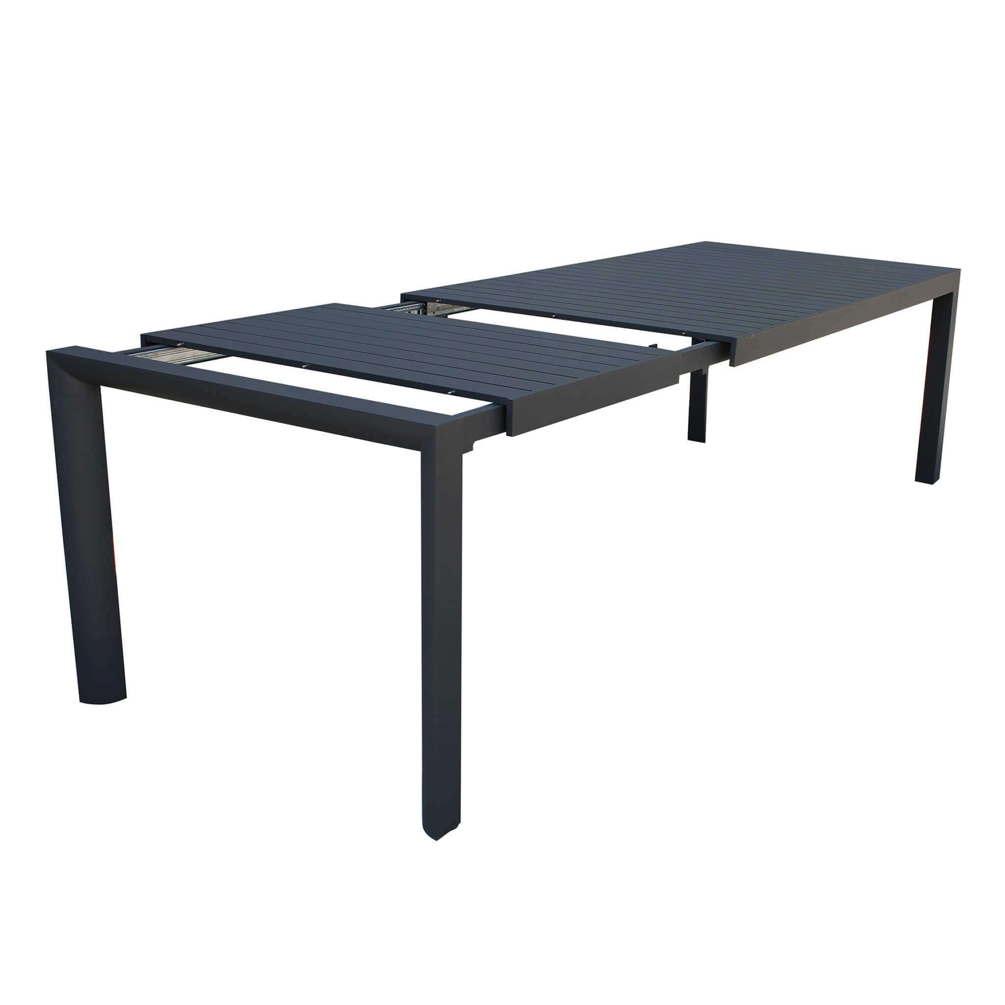milani home - tavolo da giardino allungabile, alluminio, 8 posti, antracite, piano 135/180 x 70 cm