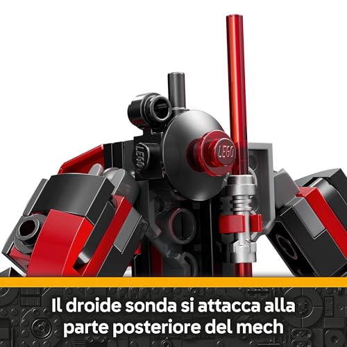 Star Wars 75411 Mech Darth Maul - Action Figure Giocattolo da Esposizione con Spada Laser Rossa a Doppia Lama e Minifigure - Regalo per Bambini da 6 Anni in su e per i Fan di The Clone Wars - Lego - Immagine 3