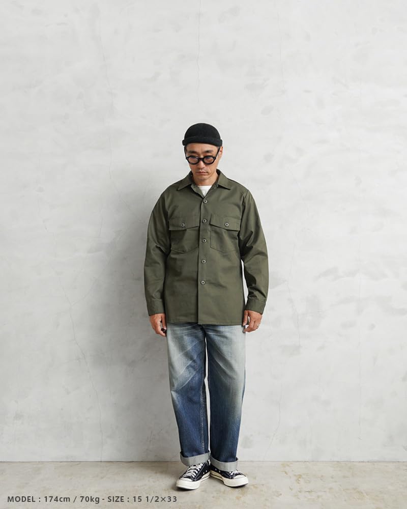 Amazon.co.jp: 実物 デッドストック 米軍 ユーティリティシャツ OG-507