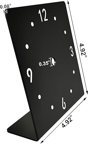 Miniatura 2 de Cara de reloj de escritorio negra de aluminio para bricolaje, panel de reloj de escritorio integrado 4.92 pulgadas, tratamiento de oxidación