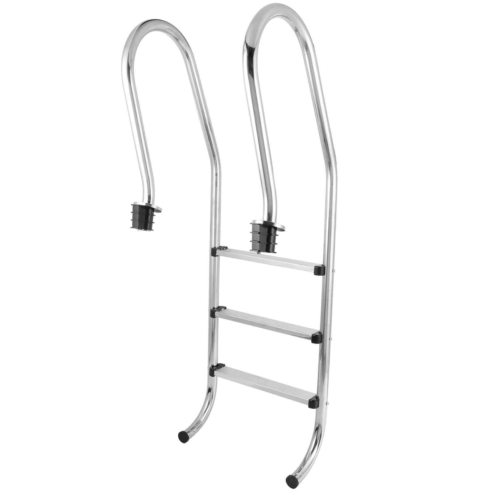 Scaletta per piscina, in acciaio inox, resistente, con pedale antiscivolo, adatta per piscine interrate e fuori terra