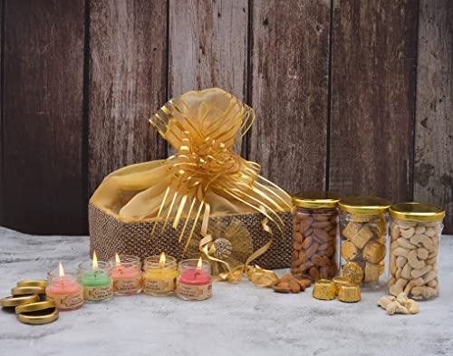 Image of NUTRI MIRACLE Festive Dry Fruits Chocolate Gift Pack With Candles | Diwali Goodies For Business Corporate | Diwali Greeting Card.