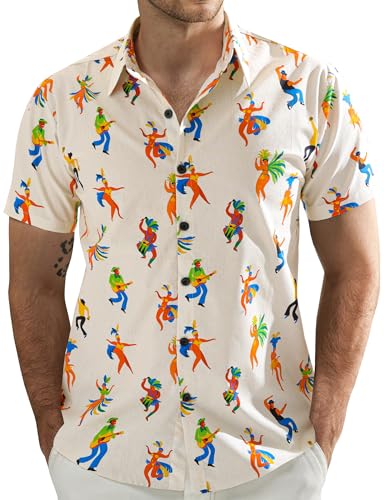 Chemise hawaïenne homme coton contre la chaleur d'été en XL