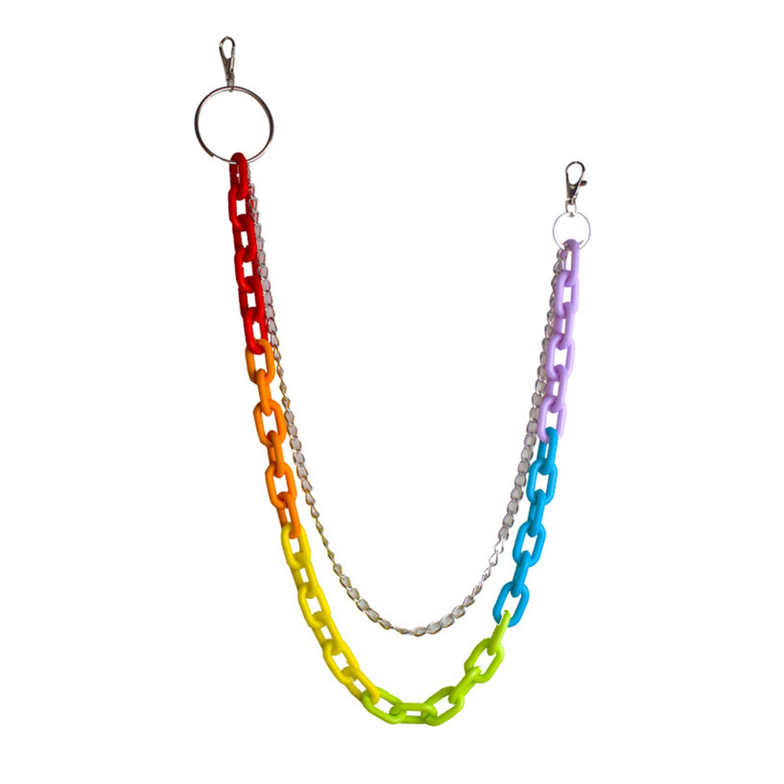 Rainbow Acrylic Wallet Chains Black Jean Rock Punk Keychain Pants Belt Chain Jean Chains For Men For Key Metal Wallet