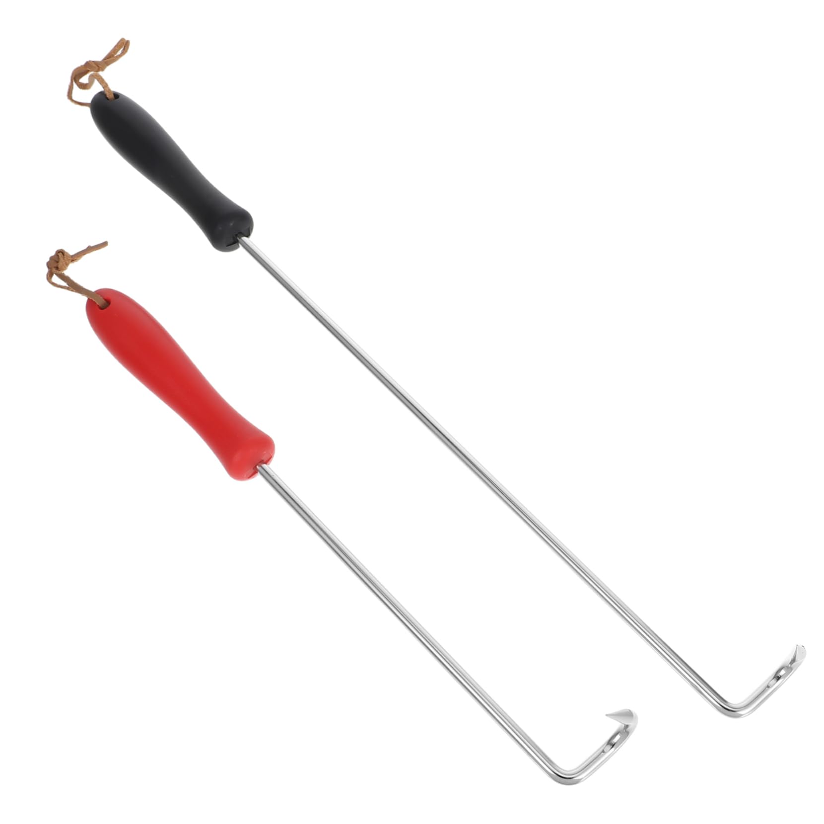 Abaodam 2pcs Stainless Steel Bbq Turner Hooks with Plastic Handle Food Flipper for Effortless Meat Flipping for Outdoor Grilling and Indoor Cooking Heat Resistant and Multipurpose Cooking