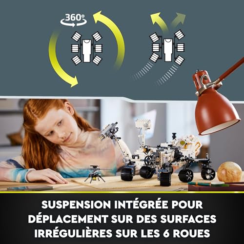 LEGO 42158 Technic NASA Mars Rover Perseverance, avec AR App Experience, Découverte de la Science et de l'espace, Jouet de Construction d'Ingénierie de Véhicule, Cadeau Enfants Dès 10 Ans