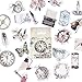 Kawaii Vintage Paper Journaling Sticker Set Animal Plant Owl Rabbit Bird Pocket Watch Famous Painting Hot Air Balloon Hemisphere for Gift Packing Scrapbooking Album Planner Journal Arts DIY Craft
