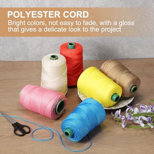 Cordon macramé 3mm en polyester qui ne se déforme pas pour fabriquer sacs et chapeaux