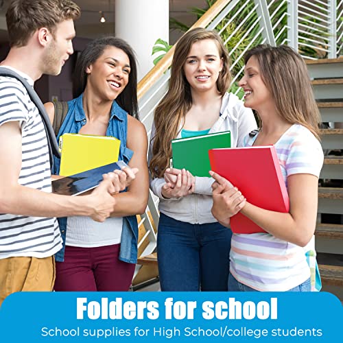 Habgp 6Pcs Colored File Folders Letter Size With Tabs, Manilla Folders 8.5 X 11, Plastic Manila Folders 1/3 Cut, Office Supplies Filing Folders For Documents, Filing Cabinet, Paper, School #TOP5