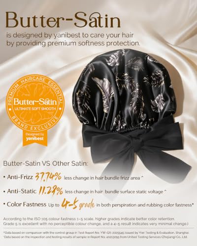 Image of YANIBEST Adjustable Silk Bonnet for Sleeping Women Double Layer Satin Bonnet Reduce Friction Prevent Frizz Curly Hair