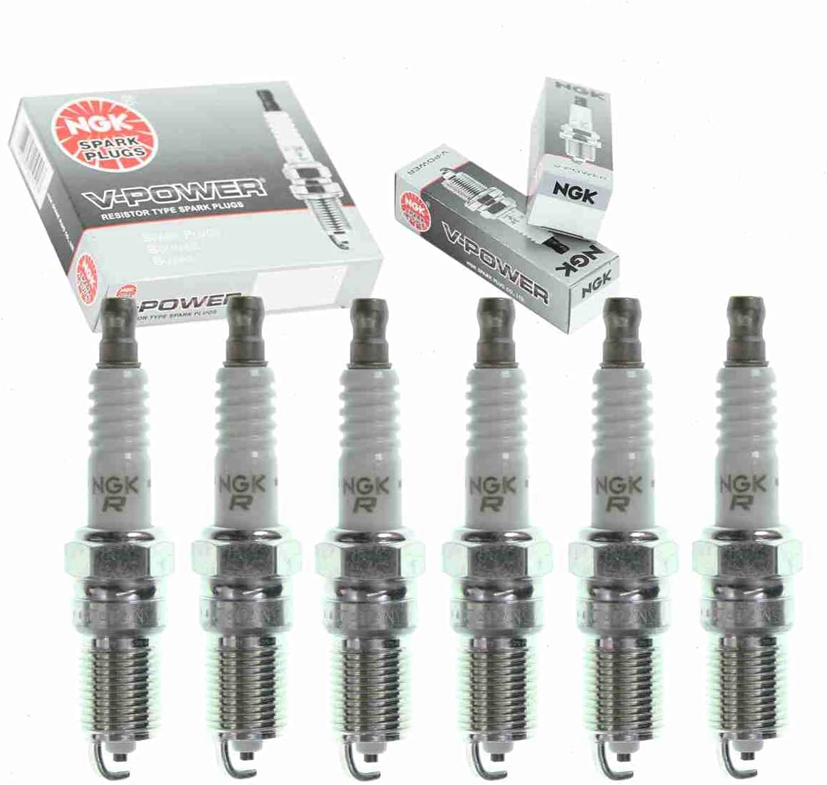 6 pc NGK V-Power Spark Plugs compatible with Chevrolet Express 1500 4.3L V6 1996-2014