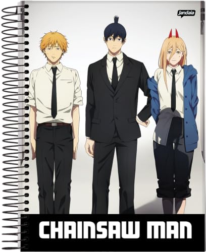 Caderno Espiral Univ 1 Matéria 80 Fls Chainsaw Man 3 Personagens FSC - Jandaia