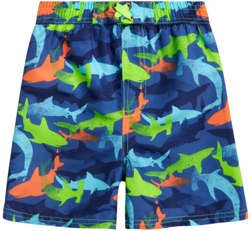 Quad Seven Baby Boys' Rash Guard Set - 2 Piece Bathing Suit Trunks And Rash Guard Shirt (12M-7), Size 7, Green Shark Surf #TOP4