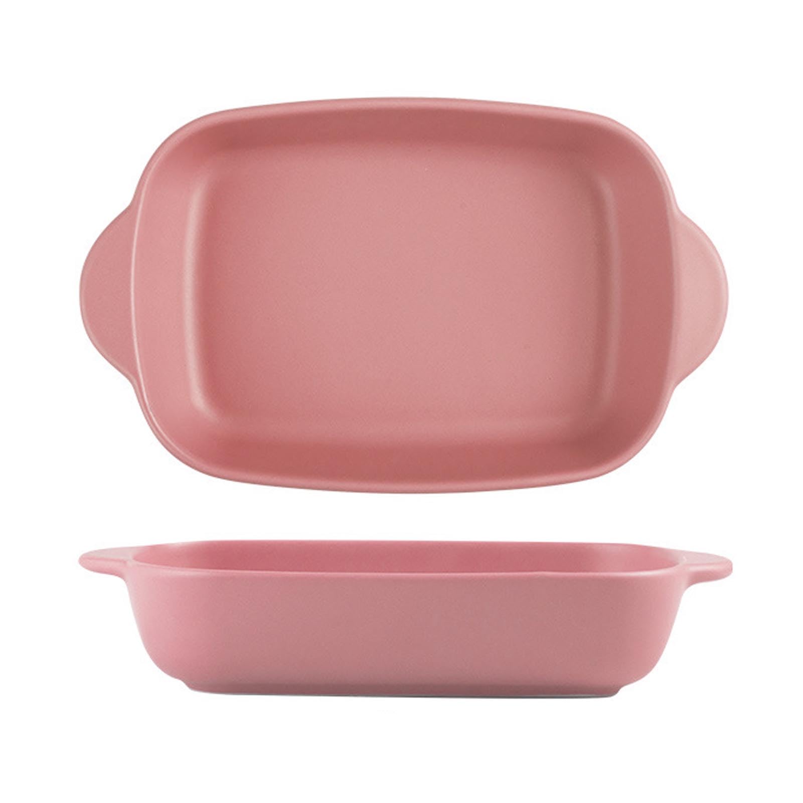 UGCER Ceramic Baking Dish with Double Handles, Series Bake Rectangular Baking Pans Versatile Oven-to-Table Bakeware for Cooking, Lasagna, Casseroles,Pink